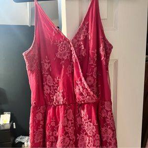 Short and sassy magenta embroidered romper